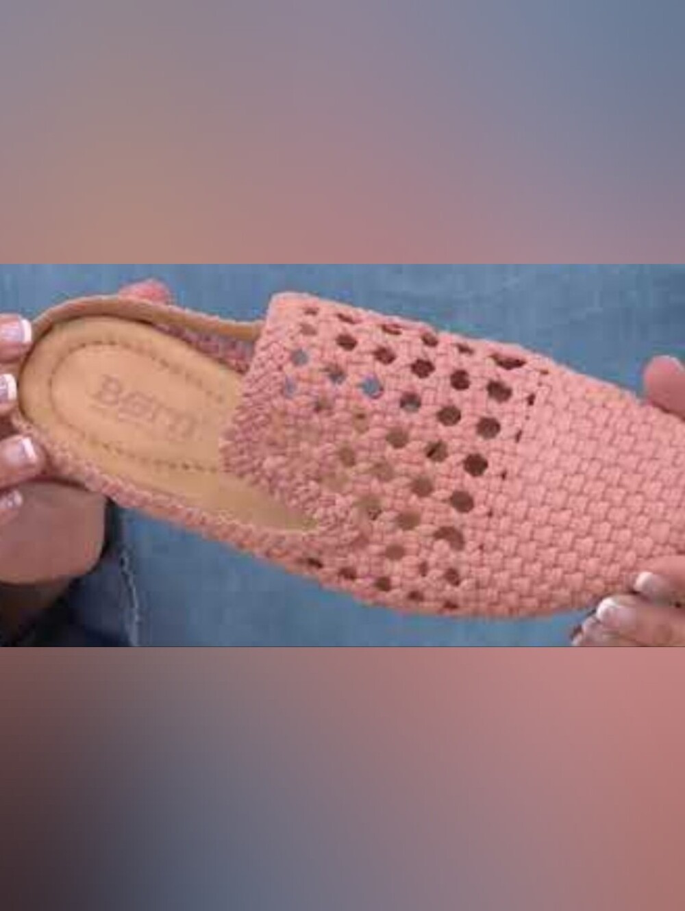 Born Shoes Women’s 8 Pink Cameo II Mule Slide Sandal Slip On Leather Knit Size 8 - Picture 2 of 8